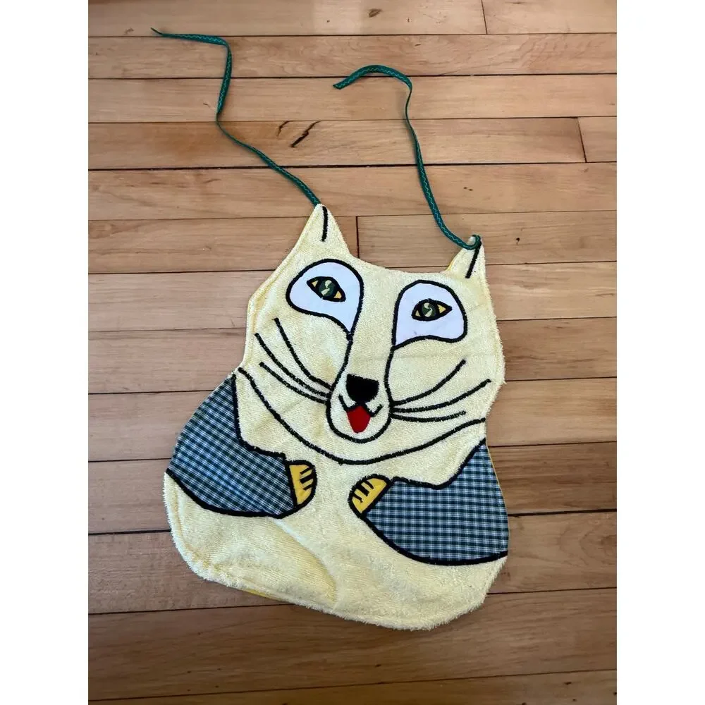Unique heavy duty animal character‎ bib in yellow